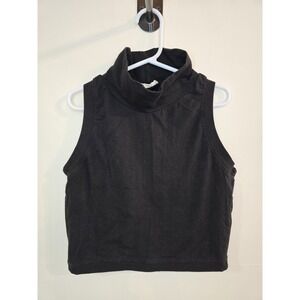 Una Pluma Black Sleeveless Turtleneck Organic Cotton Minimalist 90s SM Capsule